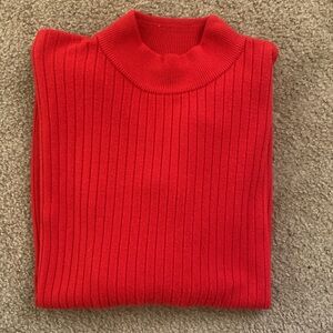 Vintage Yarnworks Women Longsleeve Red Mock Neck Sweater Size Large